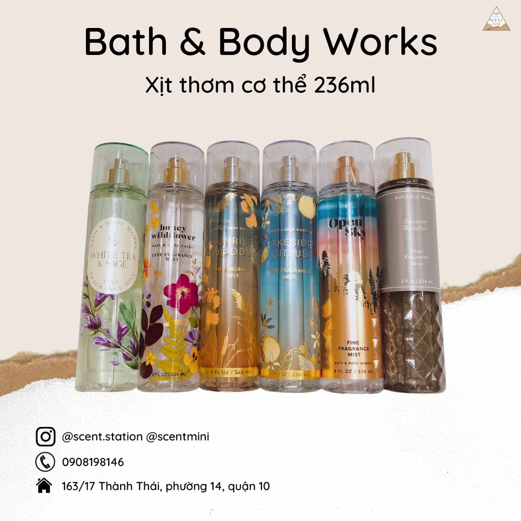 [Link 2] Xịt thơm cơ thể Body mist Bath &amp; Body Works 236ml