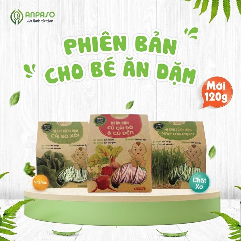 [ANPASO] 5 vị mì rau củ hữu cơ cho bé ăn dặm BLW, kiểu Nhật, truyền thống, thơm ngon dinh dưỡng