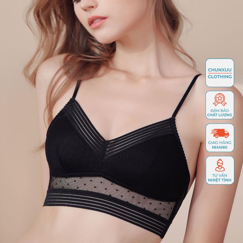 Áo bra nữ chữ U hở lưng CHUNXUU thiết kế mút mỏng không gọng phối ren quyến rũ - AV16