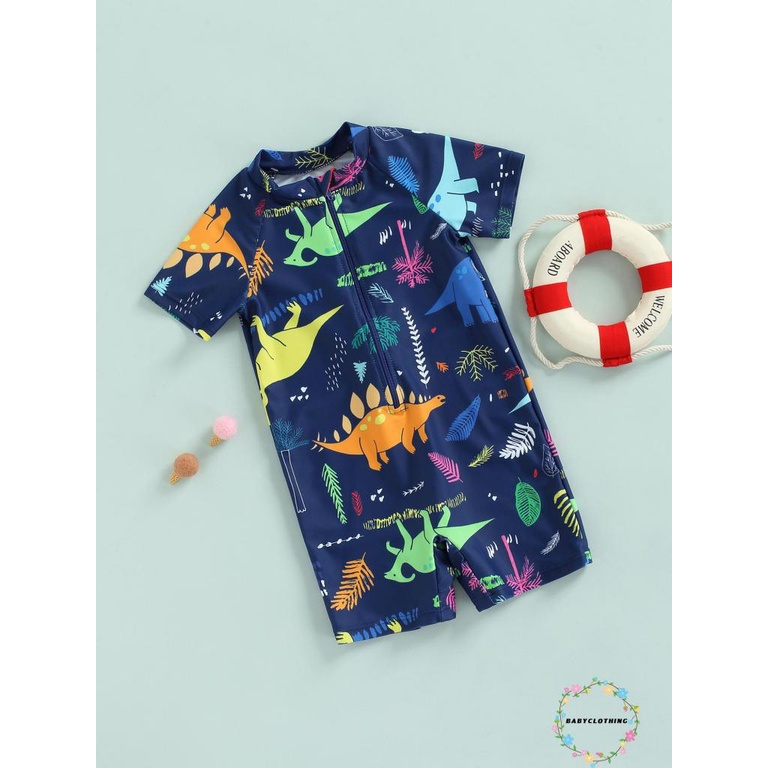 Bộ Đồ Bơi Một Mảnh Tay Ngắn In Họa Tiết Hoạt Hình Thời Trang Mùa Hè Cho Bé Trai