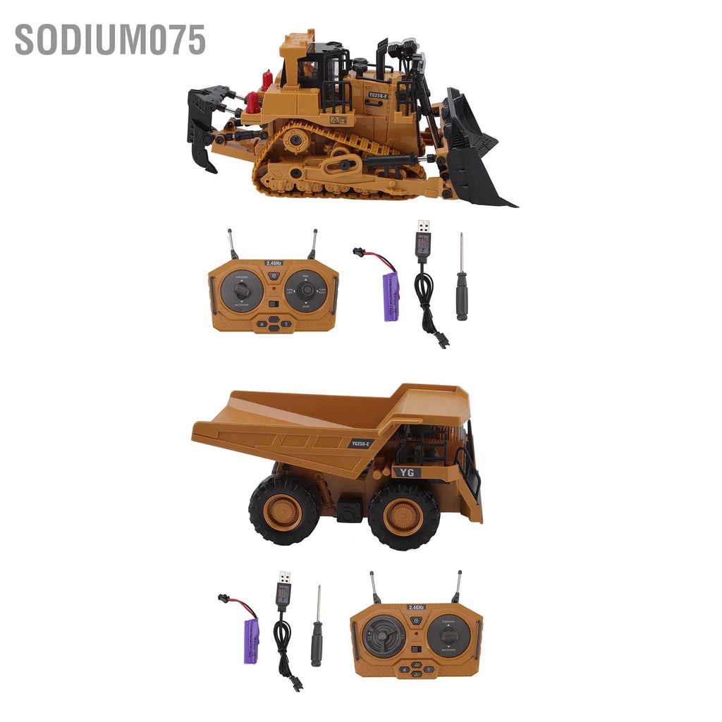 Có thể bán buôn RC Dump Truck 1/24 Scale Điều khiển từ xa 2.4G không dây 9 kênh Đồ chơi xe tải xây dựng cho trẻ trên 6 tuổi Sodium075 Hàng giao ngay