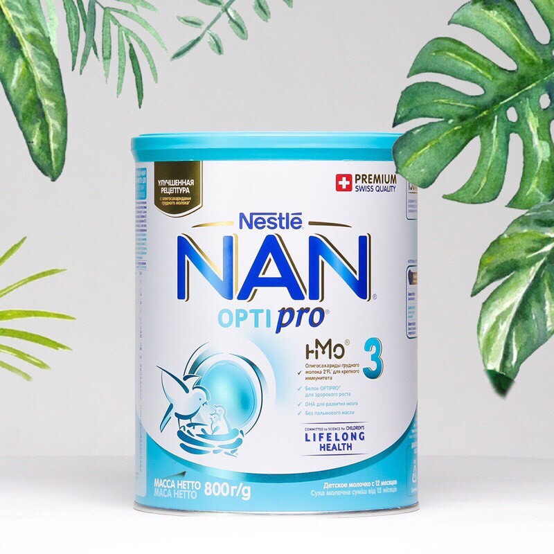 Sữa Bột Lon Nan Nga Số 1 ,2 ,3 ,4 Hộp 400gr ,800gr Mẫu Mới Hmo Cho Bé