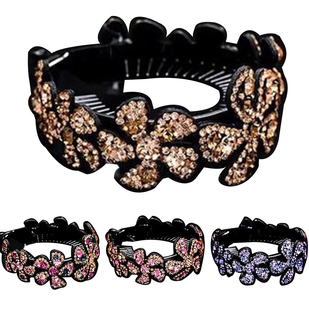 Kẹp Tóc Dạng Xoắn Đính Đá Hình Hoa Thời Trang Cho Nữ