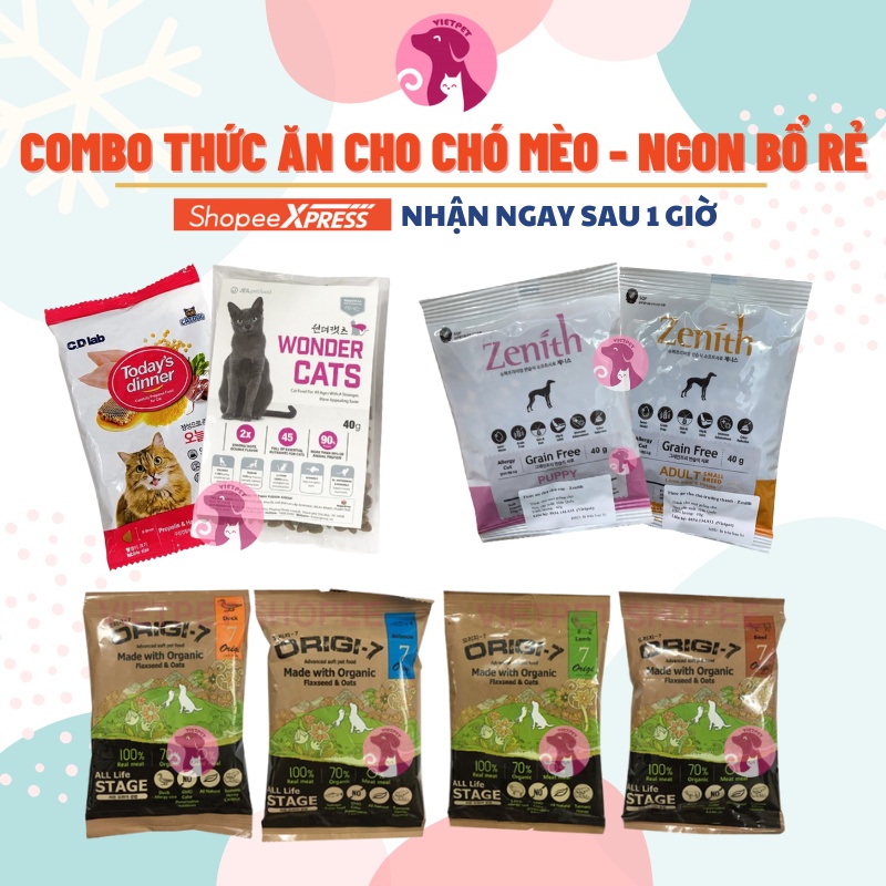 Combo thức ăn cho chó, mèo dành cho mọi lứa tuổi