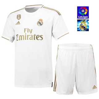 [HÀNG THÁI] Bộ Quần áo bóng đá CLB REAL MADRID - Thun mè dệt kim cao cấp - Tay Ngắn màu Trắng - KJ SPORT