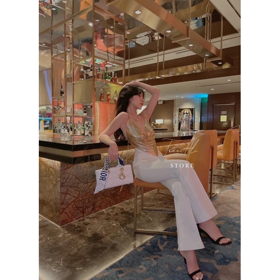 Áo bling bling đá pha lê- áo 2 dây lấp lánh đính đá- áo hai dây xích phong cách sexy
