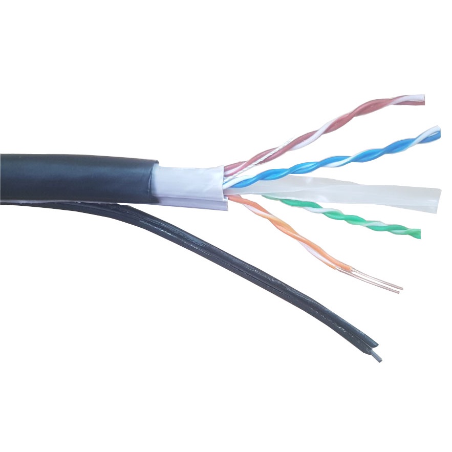 90m 100m Cáp mạng ngoài trời Cat6 DELTALINK bấm sẵn đầu kết nối lõi lớn 23AWG có dây thép gia cường