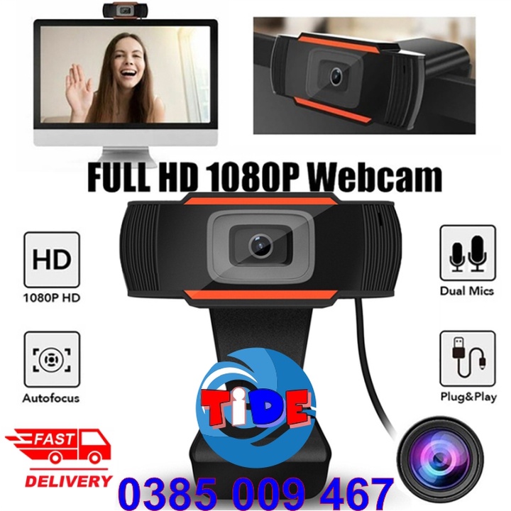 Webcam siêu nét HD 1080P – Đế kẹp – Có mic và đèn led hỗ trợ học trực tuyến – Bảo hành 12 tháng – Dùng cho máy vi tính
