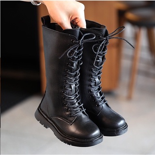 Ảnh thật - boot da cao cổ kéo khóa màu đen dễ mix đồ cho bé GC47 (Kèm ảnh thực tế )