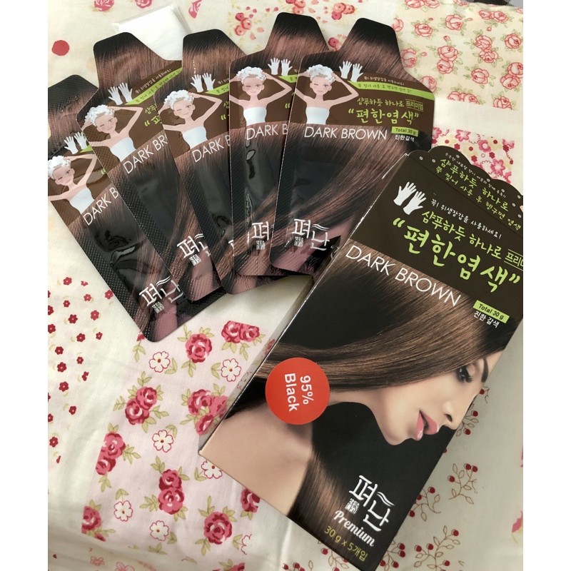 1 GÓI NHUỘM KHÔ THẢO DƯỢC HÀN QUỐC PYOE NAN ( Nâu đen - Dark Brow)