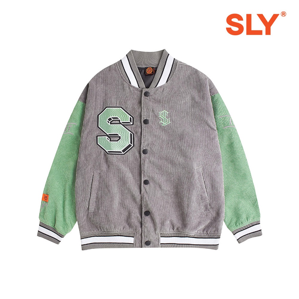 Áo khoác vải gân Corduroy SLY màu Xám