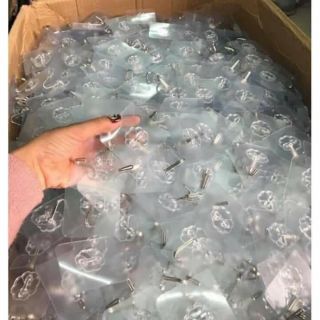 Set 10 móc nhựa dán tường chịu lực trong suốt