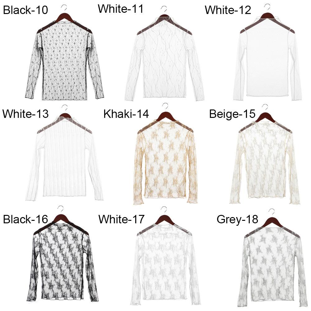 CACTU Áo Lưới Thêu Hoa Gợi Cảm