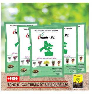Combo 5 gói TRIMIX N1 700g dạng viên-Phân hữu cơ sinh học tan chậm cho cây kiểng