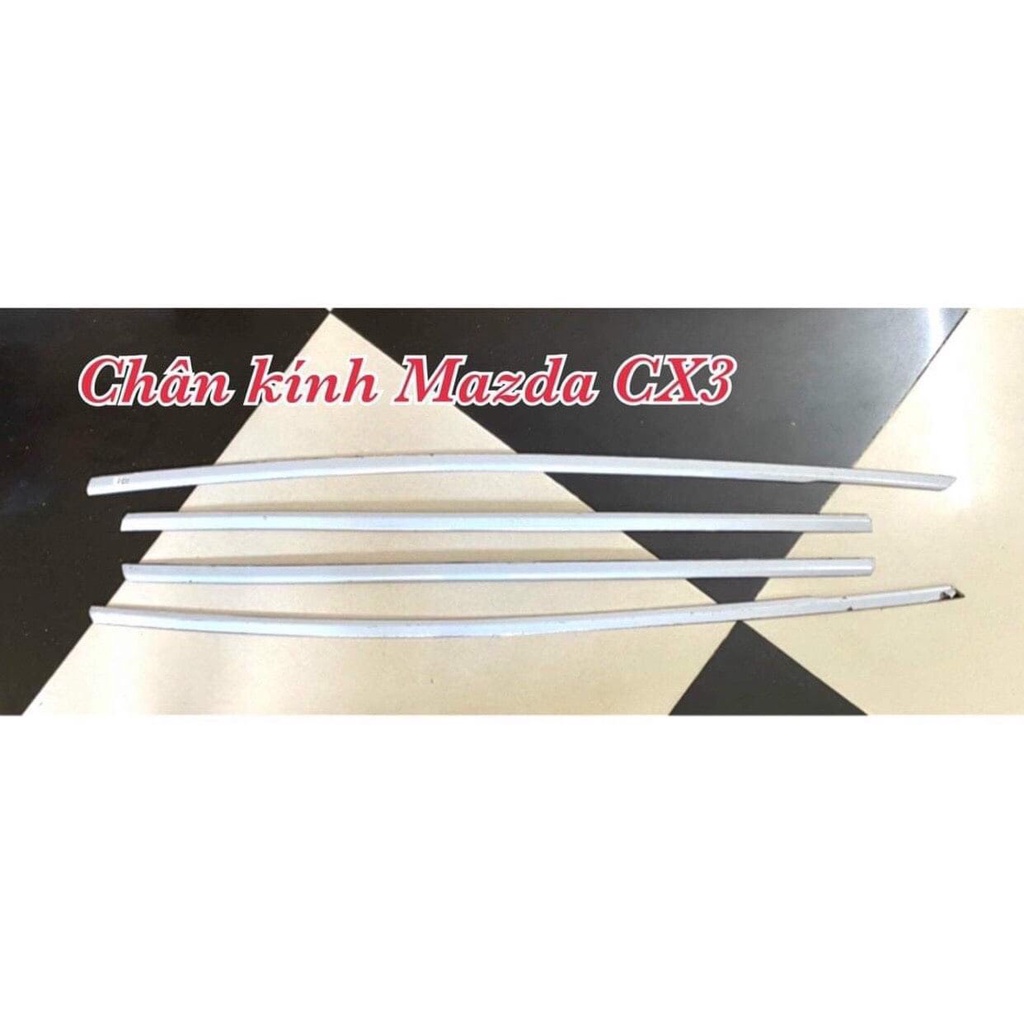 Nẹp Viền Chân Kính, cong kính Inox Mazda CX3 , CX 3 , CX-3