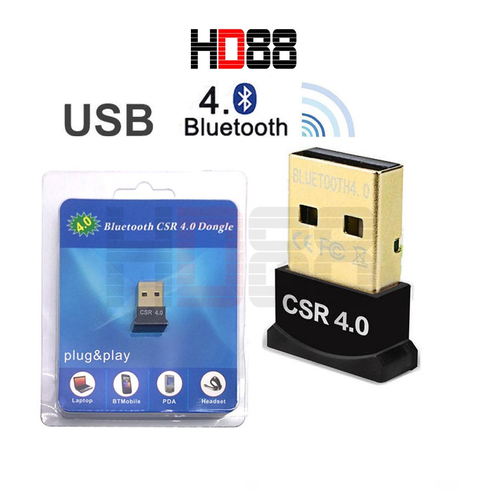 USB Bluetooth CSR V4.0 cho máy tính laptop, PC win 10/8/Xp/7 Vista 32/64bit chất lượng HD88 - A04