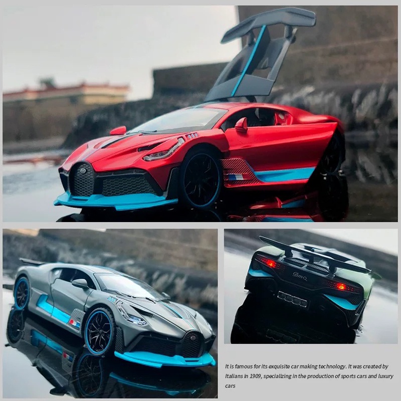 Mô Hình Xe Ô Tô Bugatti Divo Tỉ Lệ 1: 32 Bằng Hợp Kim Có Đèn Và Nhạc