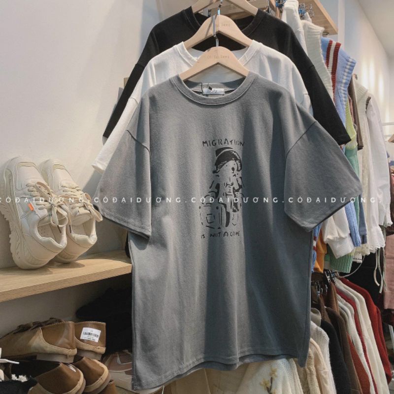10 mẫu phông tay lỡ fom thụng chất cotton, áo phông thụng tay lỡ, áo thun form rộng