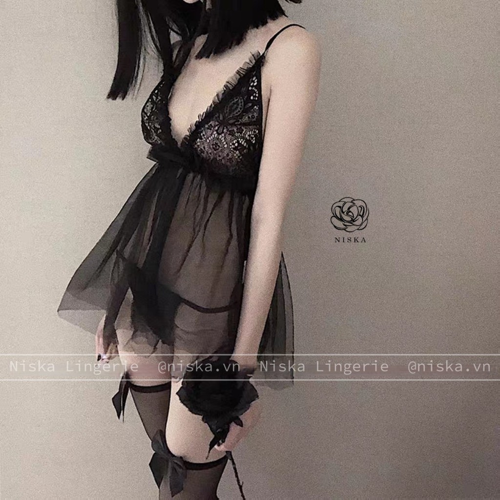 Đầm ngủ voan (2 phiên bản màu) - Mã D129