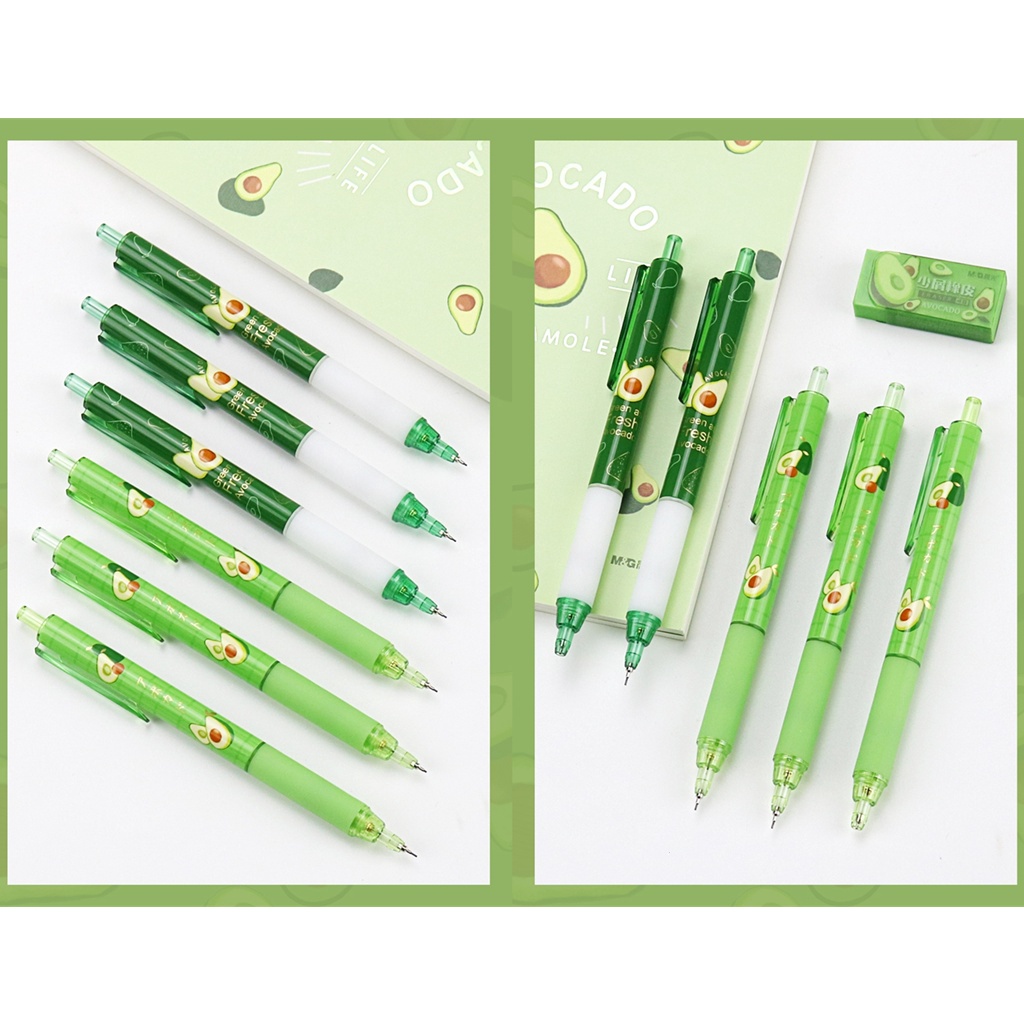 1 bút chì bấm hình quả bơ dễ thương ngòi 0.5mm