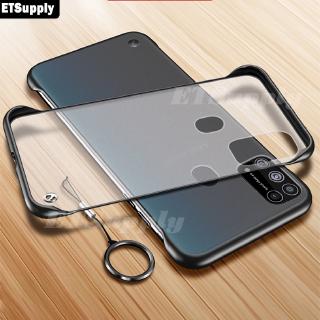 Ốp điện thoại trong suốt không viền siêu nhẹ có vòng đeo dây cho SAMSUNG GALAXY M31