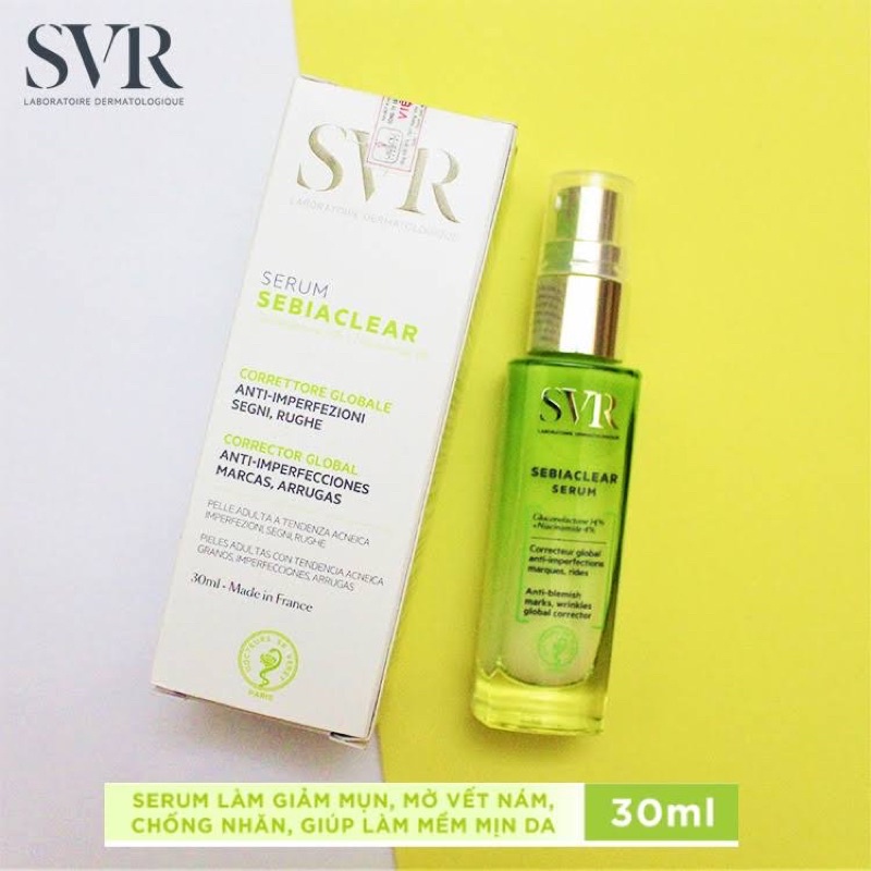 Serum SVR Sebiaclear Kiềm Dầu Giảm Mụn Mờ Thâm Chống Lão Hóa 30ml