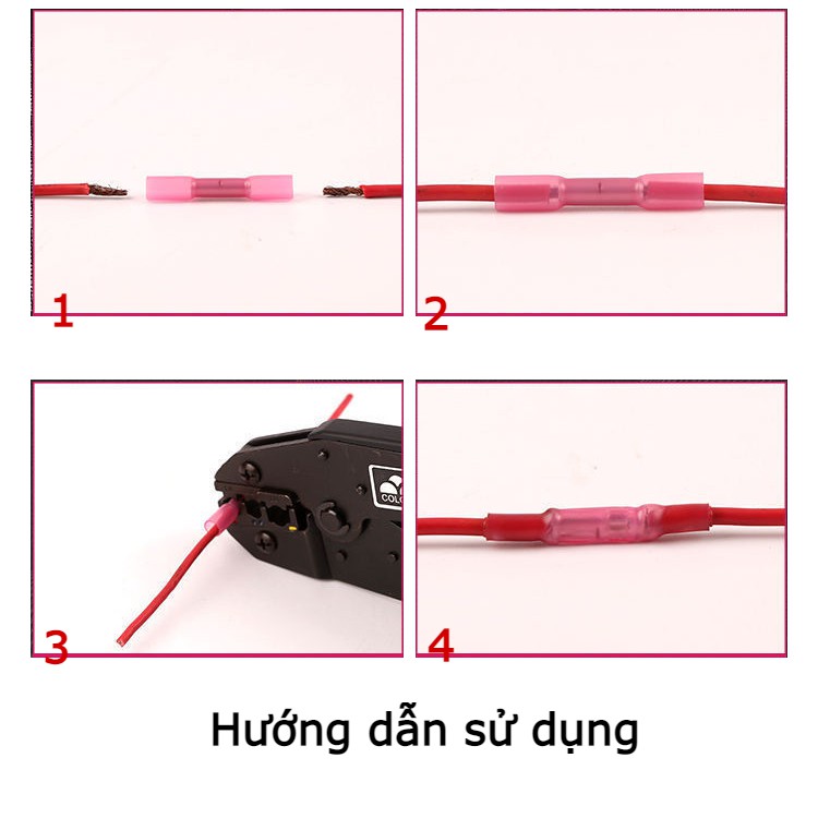 Đầu cút nối dây điện co nhiệt, chống thấm nước BHT dùng cho dây 0.3-4.0mm2 dùng ngoài trời