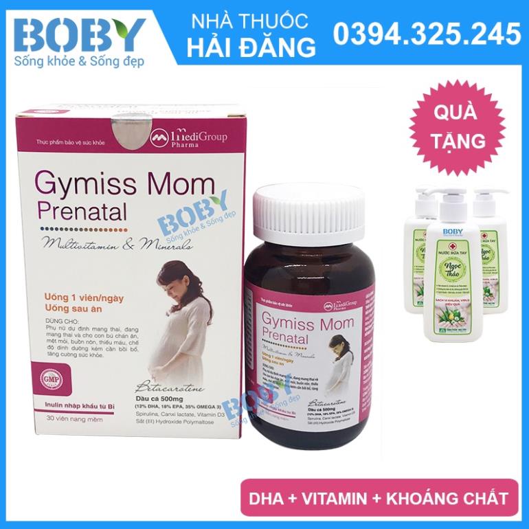 Gymiss mom prenatal - Vitamin tổng hợp & DHA cho bà bầu (Hộp 30 viên)
