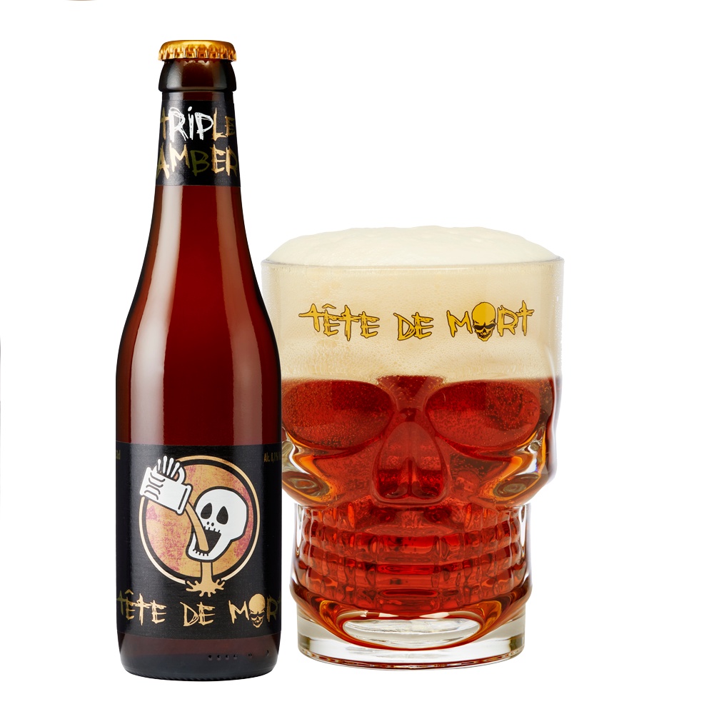 Bia Tete de Mort Triple Amber 8.1% – Chai 330ml – Thùng 24 Chai