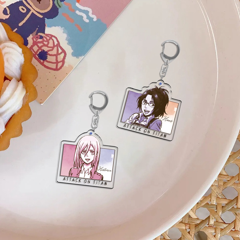 Móc Khóa Acrylic Họa Tiết Attack On Titan Phong Cách Nhật Bản