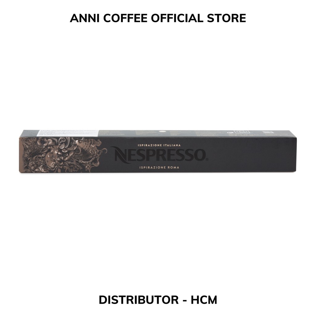 Cà Phê Viên Nén NESPRESSO Chính Hãng Dòng Roma Độ Mạnh 08, New Date 2021, Hộp 10 Viên, NPP Anni Store