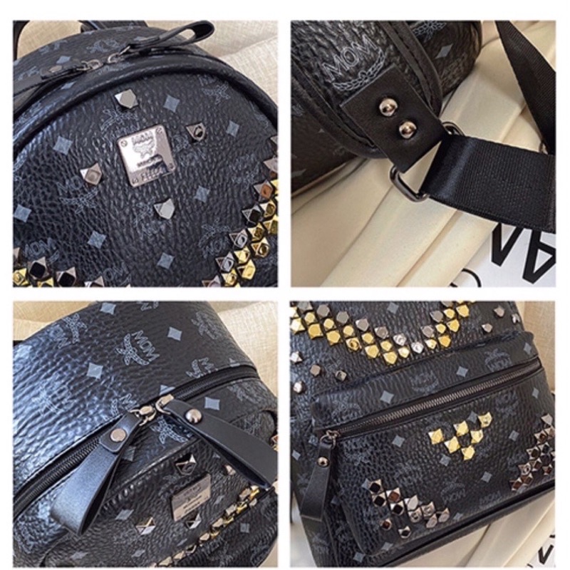 Balo đi học Balo thời trang MoM đinh tán phong cách Hàn Quốc