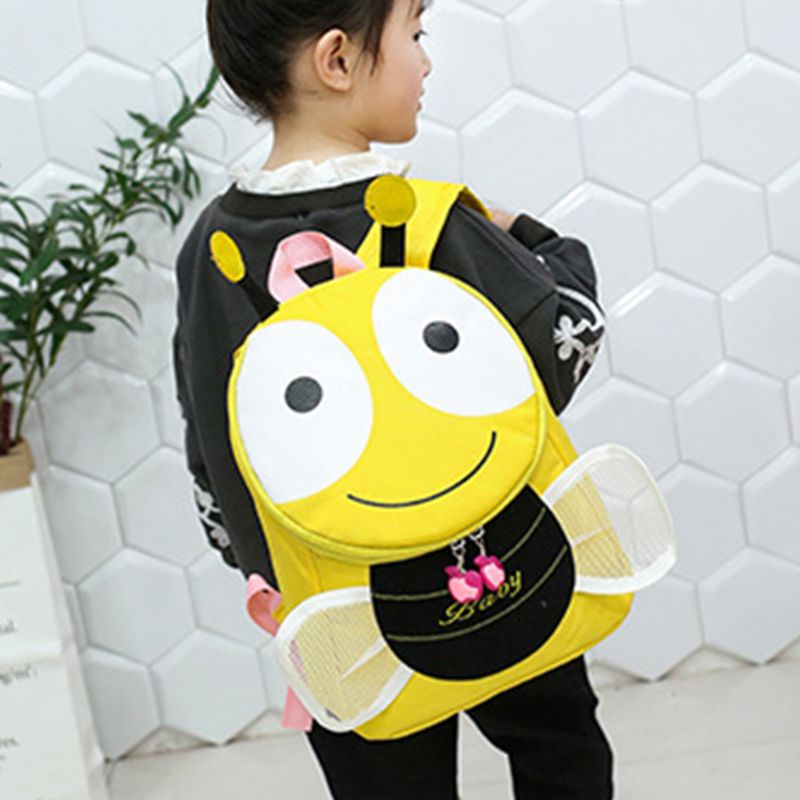 Balo Đi Học Mini In Họa Tiết Chú Ong Dễ Thương Vui Nhộn Cho Bé