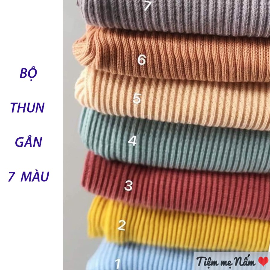 Bộ dài thun gân cho bé gái bé trai, Bộ dài thu đông chống muỗi, Bộ dài có 7 màu Bộ dài mặc ở nhà cho bé