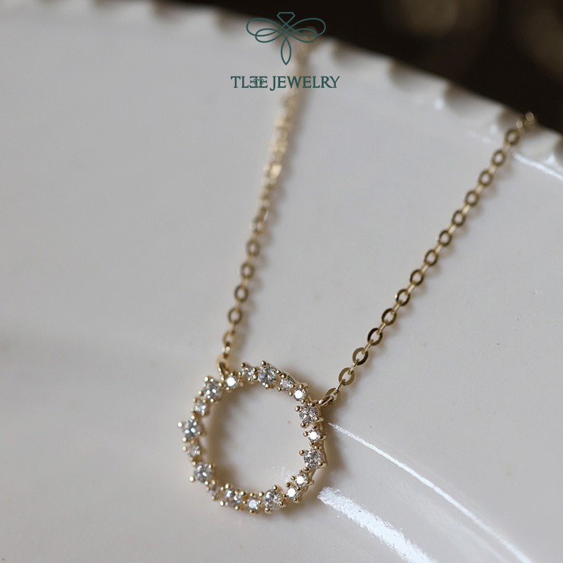 Dây chuyền bạc nữ TLEE Blue Sea cách điệu mẫu mới  mạ vàng 14kara lấp lánh TleeJewelry D0203