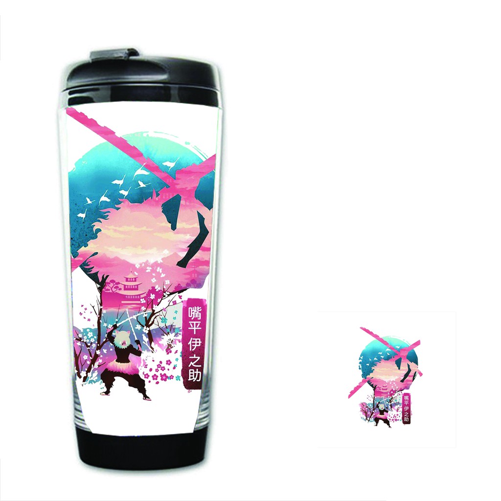 Bình nhựa đựng nước in hình Kimetsu no Yaiba Thanh Gươm Diệt Quỷ anime chibi tiện lợi dễ thương xinh xắn m4