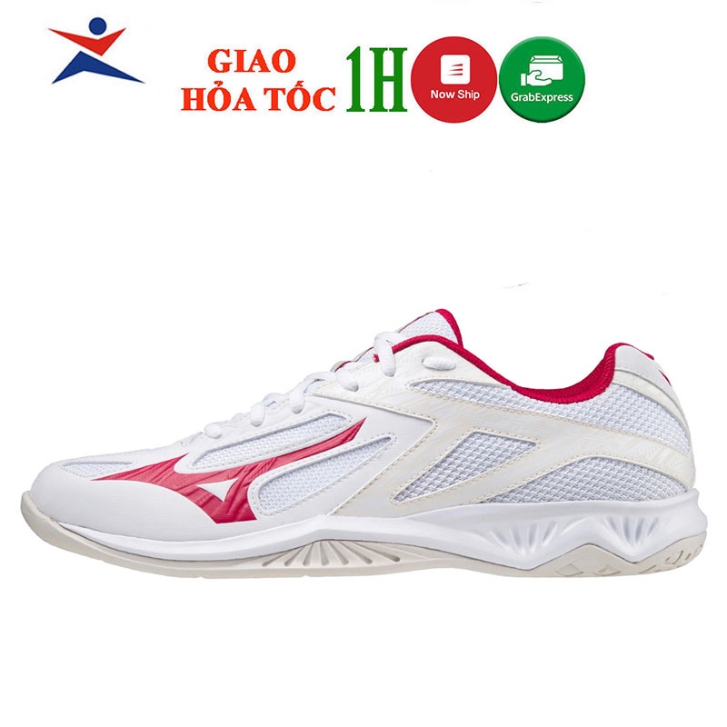 Giày cầu lông MIZUNO THUNDER BLADE 3 V1GA217065 cho cả nam và nữ mẫu mới màu trắng đỏ