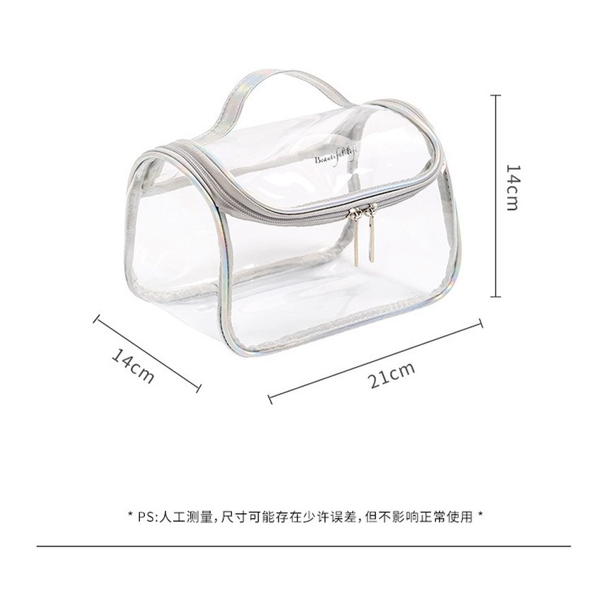 Túi Đựng Mỹ Phẩm Trong Suốt Chống Thấm Nước Chia Ngăn Khô Ướt Tiện Dụng
