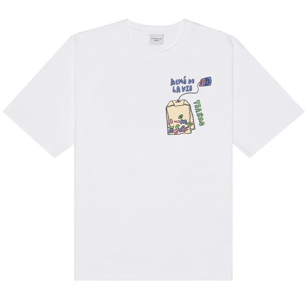 ADLV Áo Thun Cotton Ngắn Tay In Nhãn Hiệu + Tag 22 Phong Cách Mới Cho Cặp Đôi