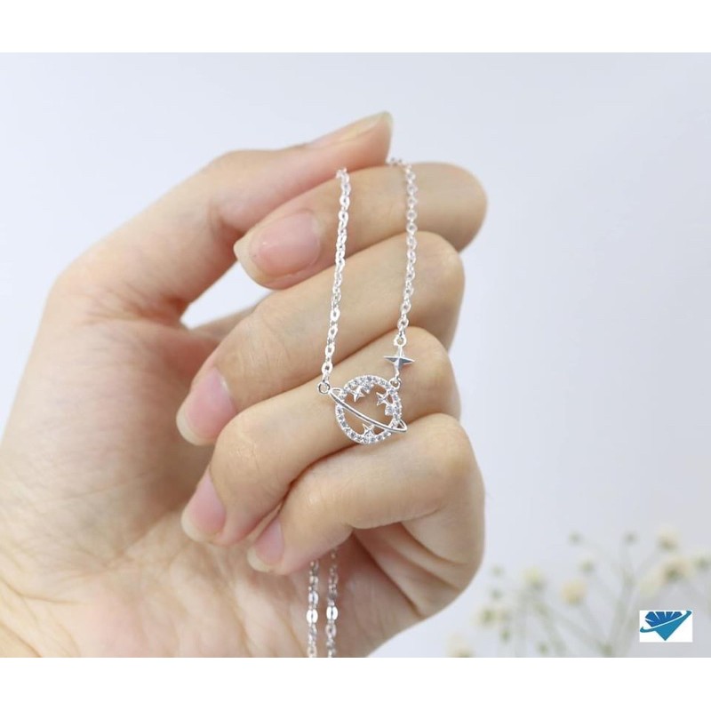 Dây chuyền mặt địa cầu bạc ta ( Ảnh thật )