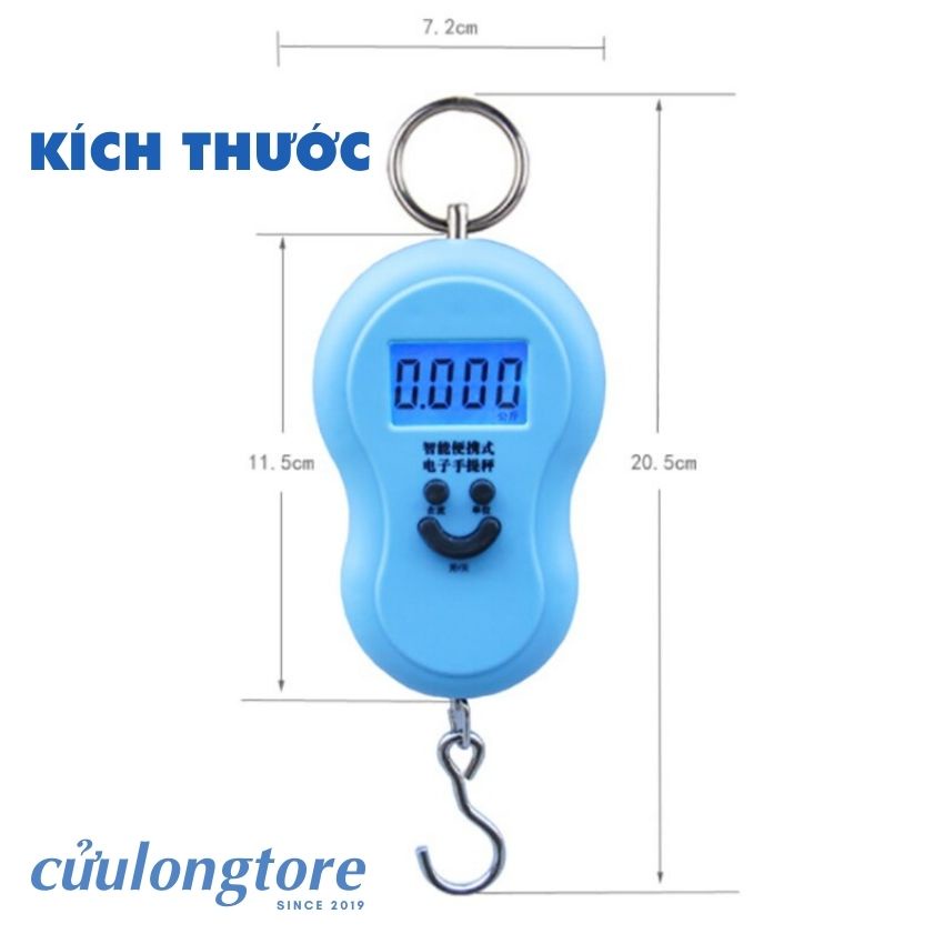 Cân Điện Tử Mini Cầm Tay Bỏ Túi gọn 50kg gia đình nhà bếp đi chợ cân hàng chính xác treo móc khóa thông minh chính hãng