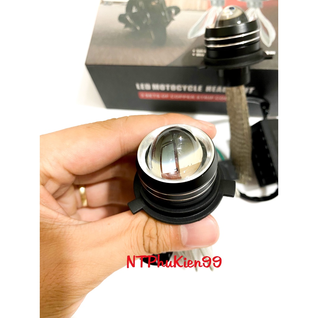 HOT Đèn Led Pha Bi Cầu Ruby Đuôi Công - Pha Cos Chuẩn,Công Suất 35W , Chân H4 Lắp Cho Oto Và Xe Máy