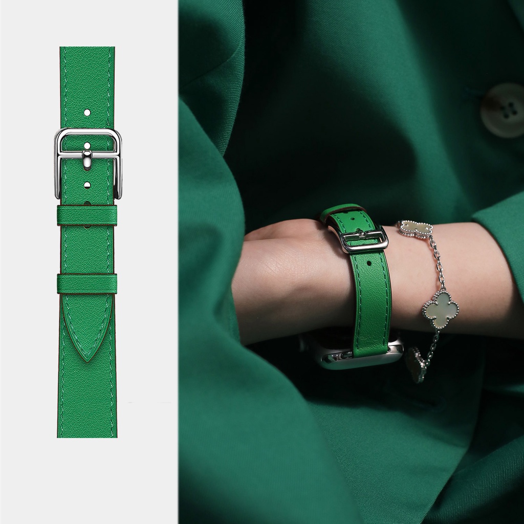 Dây Đeo Bằng Da Thật Mỏng Cho Đồng Hồ Apple Watch 45mm 41mm 44mm 40mm 38mm 42mm