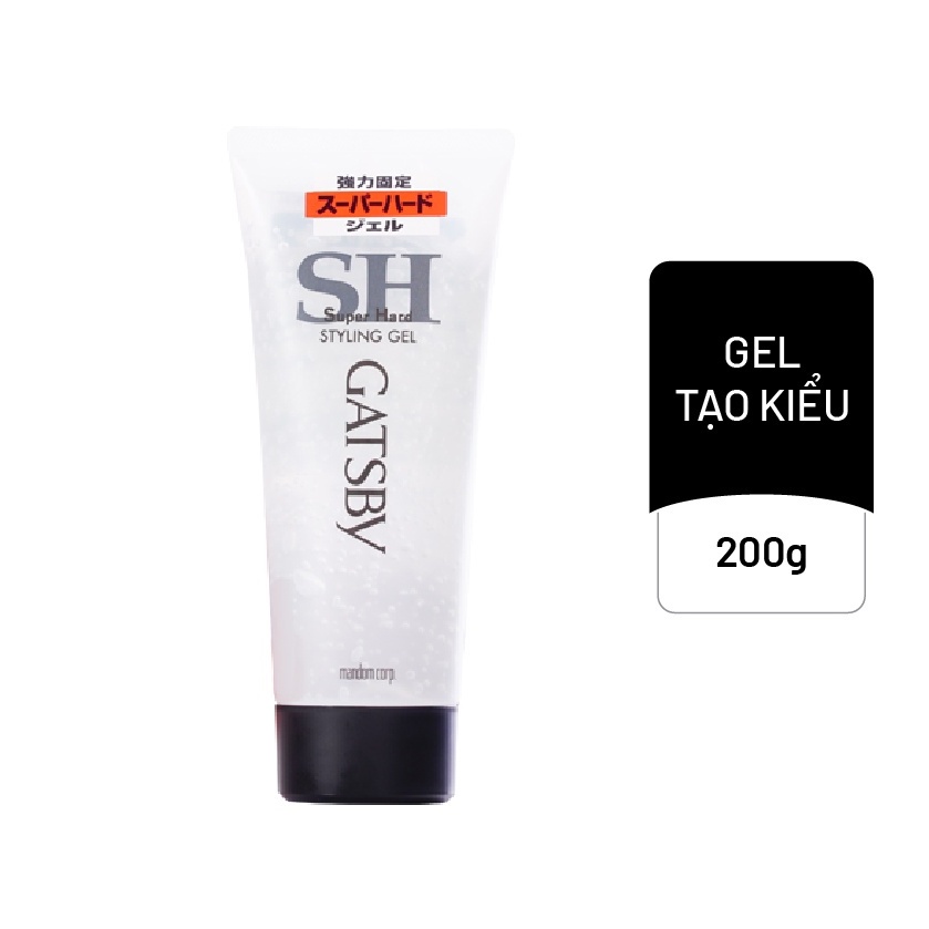 Keo vuốt tóc nam nữ Nhật Bản Gatsby Styling Gel Super Hard 205g giữ nếp tốt độ bóng vừa phải không gây bết dính