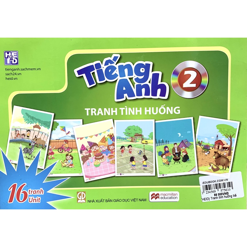 Sách - Bộ tranh tình huống Tiềng Anh lớp 2 (HEID)
