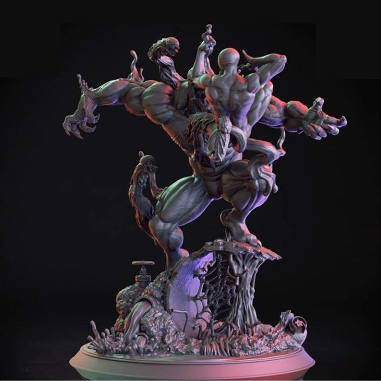 Mô Hình Venom VS Spider Man Marvel Bằng Chất Liệu Nhựa Resin - Cao 20 cm