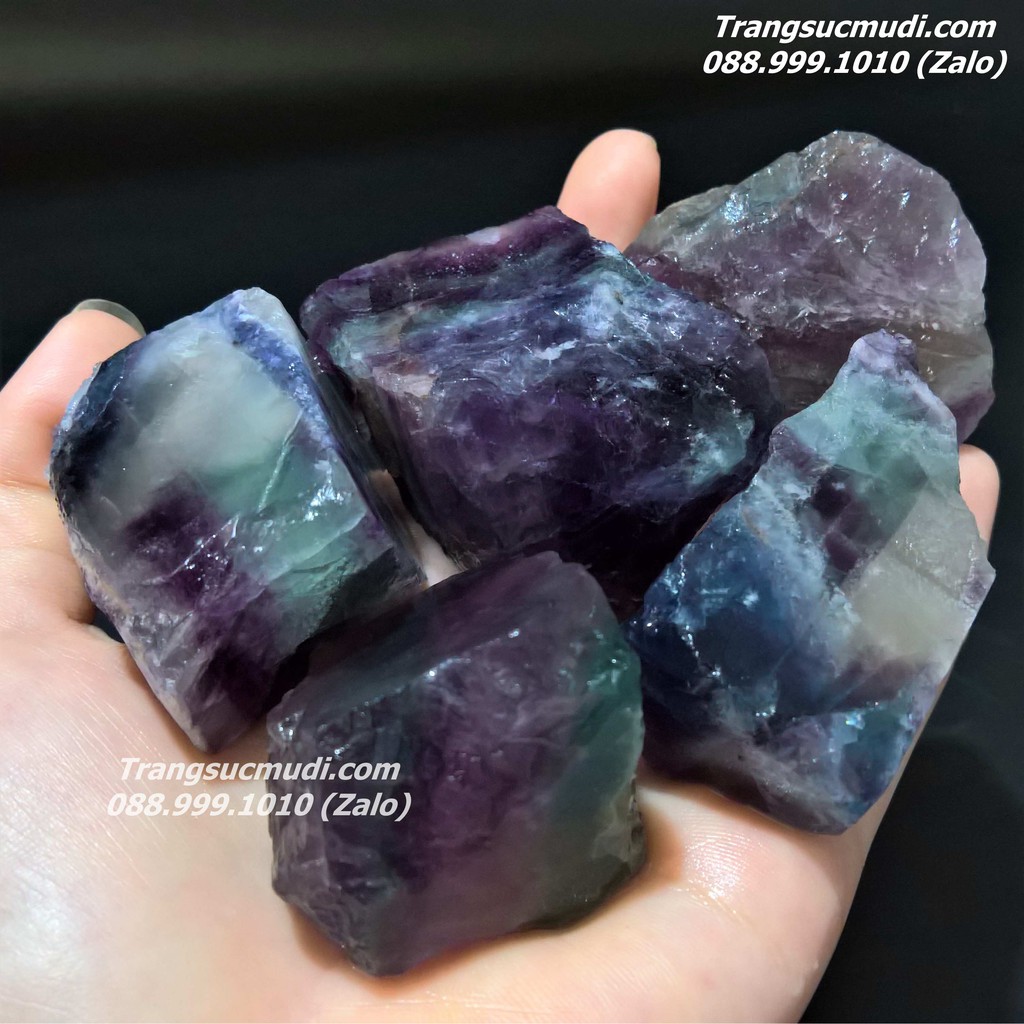 ĐÁ FLUORITE TÍM THÔ TỰ NHIÊN 100g HÀNG ĐẸP