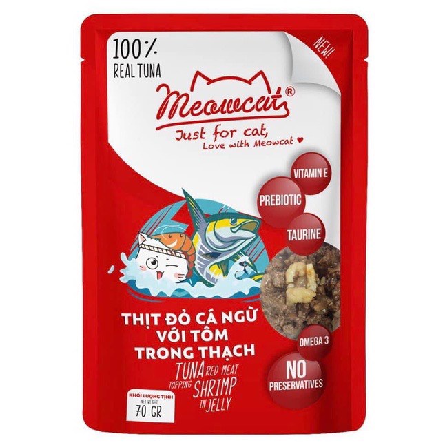 [TIẾT KIỆM] Combo 12 gói Pate Meowcat cho Mèo Mix Đủ Vị gói 70Gr | Vie PETSHOP