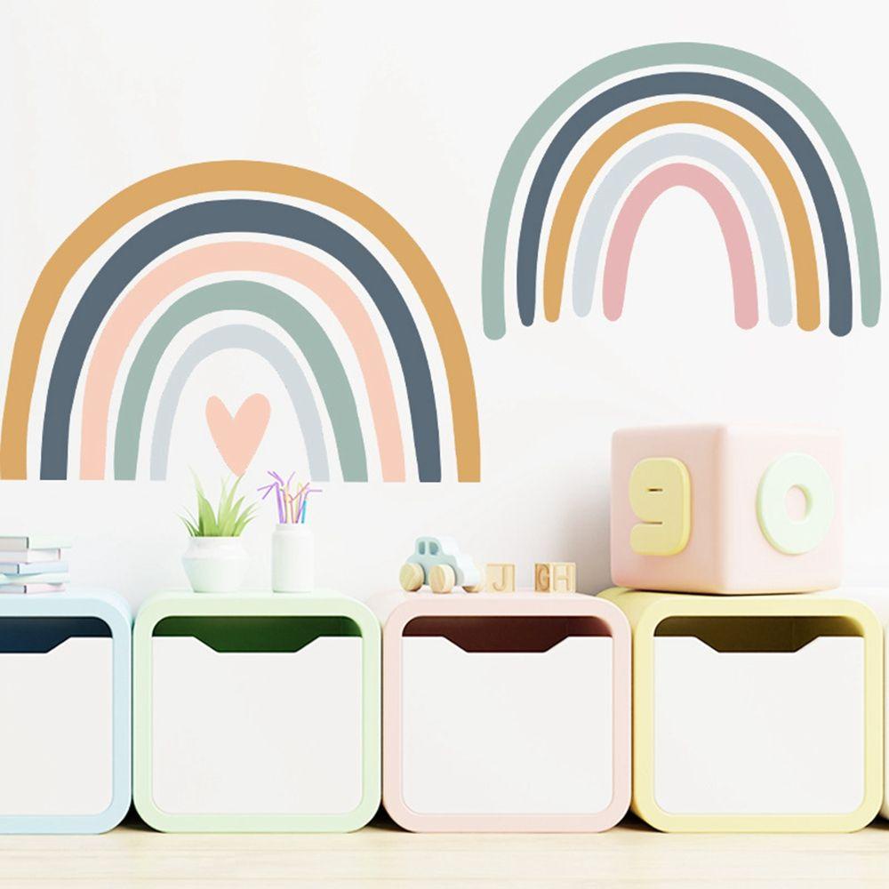 Sticker Dán Tường Chống Thấm Nước Họa Tiết Cầu Vồng Dễ Thương Bắt Mắt