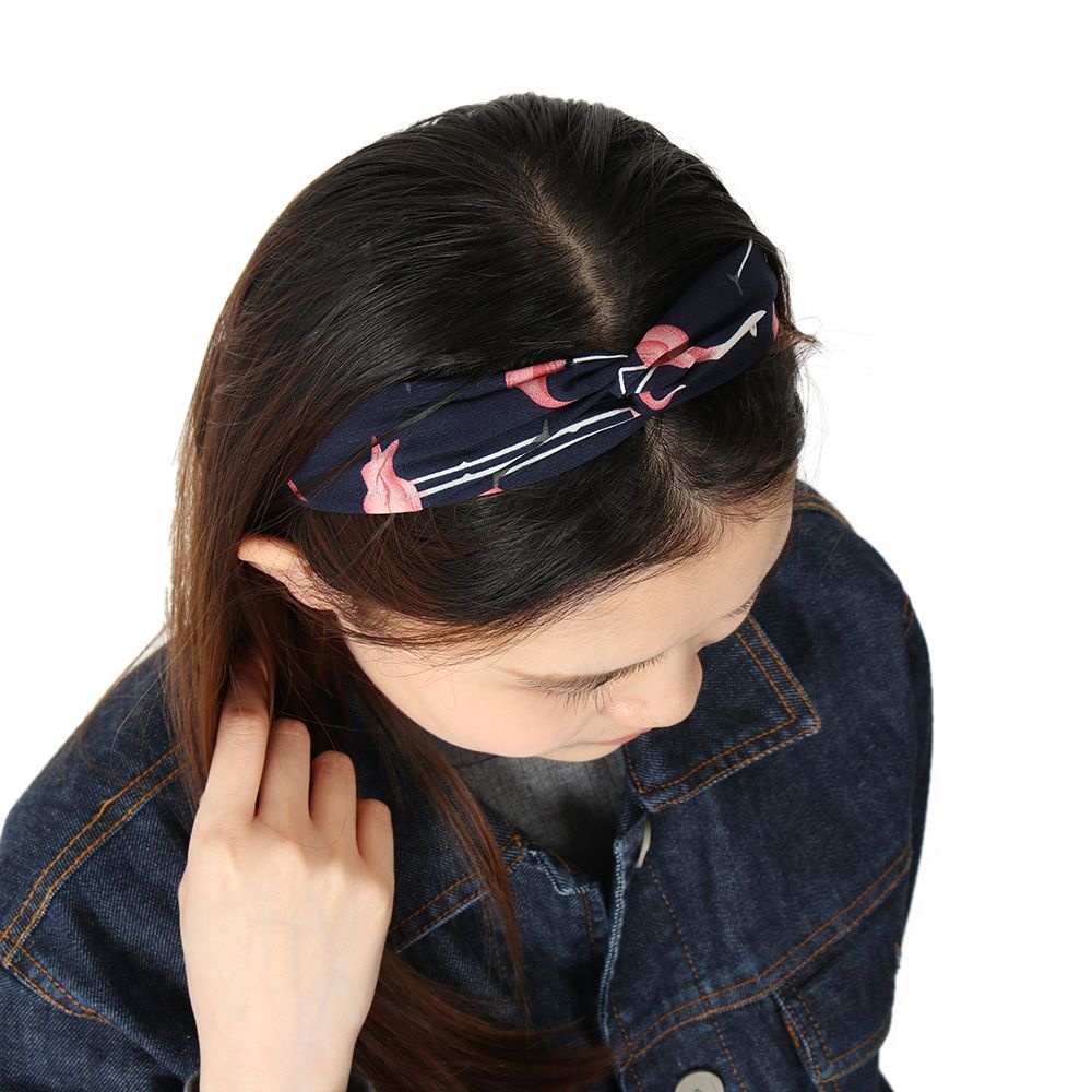 Băng đô cài tóc in họa tiết chim hồng hạc thời trang MIHAN1